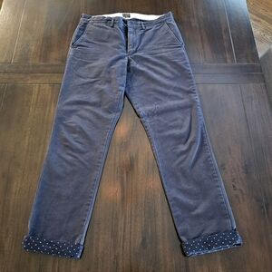 J. Crew 770 Flannel Lined Chinos Navy Blue Size 31 X 32